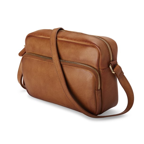 pia ries taske cross body cognac