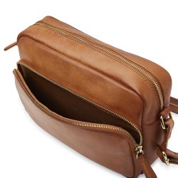 pia ries taske cross body cognac