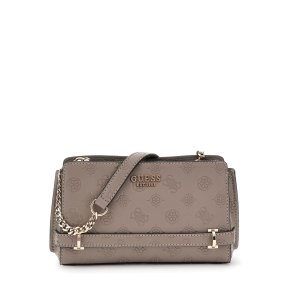 GUESS taske Zarela mini Dark Taupe logo