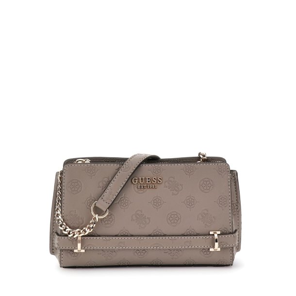 GUESS taske Zarela mini Dark Taupe logo