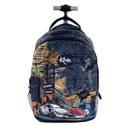 KAOS skoletaske p hjul. wroomtrolley 2 i 1