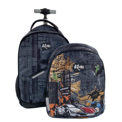 KAOS skoletaske p hjul. wroomtrolley 2 i 1